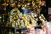 Pune, India, Brass deity and copper items on sale