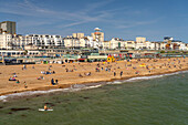 On the beach in the seaside resort of Brighton, England, United Kingdom, Europe