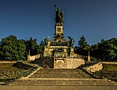 Niederwald Monument in the morning light, Rüdesheim, World Heritage Upper Middle Rhine Valley, Hesse, Germany