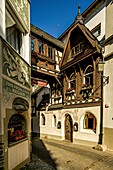 Wine taverns in the center of Assmannshausen, Upper Middle Rhine Valley, Hesse, Germany