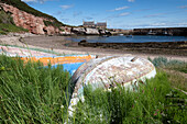 View of a deserted harbour, East Lothian, Scotland, UK