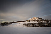 Blick auf winterliche Salmendinger Kapelle, Wallfahrtskapelle bei Burladingen, Zollernalb Kreis, Schwäbische Alb, Baden-Württemberg, Deutschland, Europa