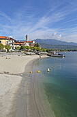 Beach, in Feriolo, Lake Maggiore, Lombardy, Italy