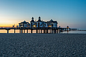 Sellin pier at sunset, Sellin, Mecklenburg-West Pomerania, Germany