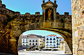 Caceres, Spain, View from the Arch of the Stars, on the Plaza Mayor, in the city center