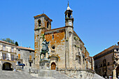 Trujillo, Extremadura, Spain, church and statue of South America conqueror, Juan Pizzarro ,his birthplace,