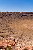 The large Barringer meteor crater in Arizona.
