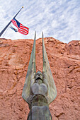 Winged Figures of the Republic statue byt he Hoover Dam in Boulder City, Arizona.