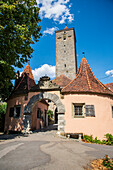 Castle gate in Rothenburg ob der Tauber, Middle Franconia, Bavaria, Germany
