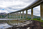 Norway, Tromsø, Sandnesund Bridge, 1220m long