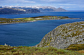 Norway, Nordkinn Peninsula, driving north on the 888 to Slettnes Fyr lighthouse