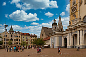 Cathedral Square and Baroque Cathedral, Brixen, Südtirol, Bolzano district, Italy