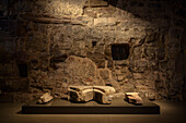 UNESCO World Heritage Site &quot;Jewish-Medieval Heritage in Erfurt&quot;, remains of the wall of the Old Synagogue, Erfurt, Thuringia, Germany