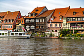 Klein-Venedig, ehemalige Fischer- und Schifferhäuser an der Regnitz, Altstadt von Bamberg, Oberfranken, Bayern, Deutschland, Europa
