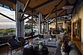Stylish interior of lounge at Garden Lodge, Grootbos Private Nature Reserve, Western Cape, South Africa