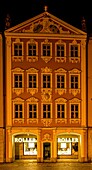 Siegertsches Haus im Stil des Barock am Marktplatz im Abendlicht, Chemnitz, Sachsen, Deutschland