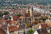 View from the castle to the parish church of St. Dionys in Esslingen am Neckar, Baden-Württemberg, Germany