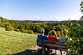 Alpine view from the viewpoint over the Maisinger Gorge near Starnberg in Upper Bavaria, Bavaria, Germany