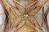Sterngewölbe der Kathedrale (Bazylika Katedralna) mit gemalten Porträtmedaillons in Tarnów in der Wojewoschaft Malopolskie in Polen
