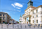 Neues Rathaus (Novy Ratusz) am Plac Łokietka in Lublin in der Wojewodschaft Lubelskie in Polen