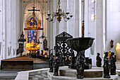 Interior of St. Mary&#39;s Church (Kościół Mariacki) in the Law Town (Główne Miasto) in Danzig (Gdańsk) in the Pomorskie Voivodeship of Poland