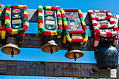 Cattle drive, cow bells, Truden, South Tyrol, Alto Adige, Italy