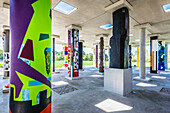 Art project Stoa 169, Artists'39; Column Hall, Polling, Bavaria, Germany
