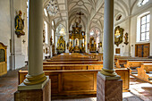St. Andreas from the inside, Berchtesgaden, city, at the Watzmann and Königssee, Berchtesgaden National Park, Berchtesgaden Alps, Upper Bavaria, Bavaria, Germany