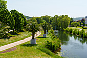 Kurpark and rose garden in the state spa Bad Kissingen, Lower Franconia, Franconia, Bavaria, Germany