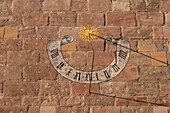 Sundial at the Schürstabhaus in Nuremberg, Bavaria, Germany