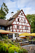 Restaurant Kellerhaus beherbergt in historischem Fachwerkhaus, Schlossberg, Chemnitz, Sachsen, Deutschland, Europa
