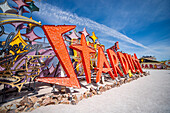 Abandoned and discarded neon sign of Stardust Casino in the Neon Museum aka Neon boneyard in Las Vegas, Nevada.