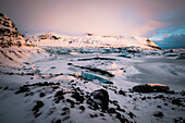 Svínafellsjökull Gletscher im Abendlicht, Island