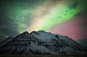 Northern lights along the Ring Road, Iceland