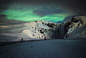 Skogafoss under the northern lights, Iceland