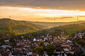 Sonnenuntergang bei Obermoschel, Rheinland-Pfalz, Deutschland