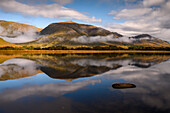 Mountain landscape with fog, Scotland, United Kingdom