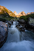 Waterfall at Sustenpass, Sustenpass, Canton of Bern, Switzerland