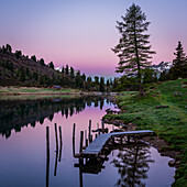 Daybreak at Engstlensee; Switzerland, Canton of Bern; Engstlenalp