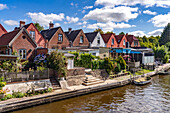 Old town and canal in Friedrichstadt, Nordfriesland district, Schleswig-Holstein, Germany, Europe