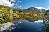 The Lake Lago di Madrano in Madrano, Pergine Valsugana, Trentino, Italy, Europe
