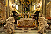 Angel in the interior of the Basilica of San Biagio in Finalborgo, Finale Ligure, Riviera di Ponente, Liguria, Italy, Europe