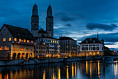 Zurich Old Town at dawn; Zurich, Switzerland