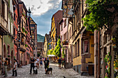 Die historische Altstadt von Riquewihr, Elsass, Frankreich 