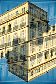 Double exposure of residential buildings in Marseille, France.