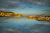 Double exposure of residences and the Mediterranean sea in Nice, France.