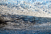 Chile; Südchile; Region Magallanes; Gebirge der südlichen Cordillera Patagonica; Nationalpark Torres del Paine; Blick auf den östlichen Teil des Grey Gletscher; Nahaufnahme; verschiedene Eisformationen