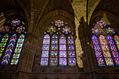 Interior view, Gothic Cathedral, León, Way of St. James, Castile and León, Northern Spain, Spain