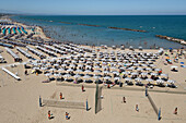 Blick auf den Strand von Termoli, Provinz Campobasso, Region Molise, Abruzzen, Italien, Europa