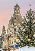 Dresdner Frauenkirche im Winter, Dresden, Sachsen, Deutschland